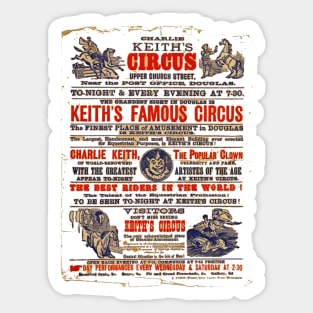 circus vintage playbill Sticker